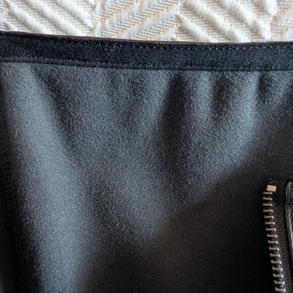 H&M Black Faux Leather Mini Dress Spaghetti Straps Stretch Size 6 Goth Grunge - Picture 5 of 9